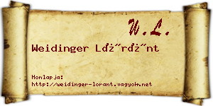 Weidinger Lóránt névjegykártya